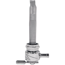 PartzBiz HD TR497689 - Pingel 6311-CL Power Flo Lightning Chrome HEX 180 องศาด้านใน 22mm Petcock Harley | 6311-ซีแอล