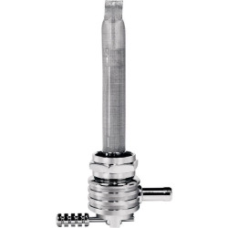 PartzBiz HD DSDS390506 - Pingel 6311-CRF Power Flo Finned Chrome รอบ 180 องศาขาเข้า 22mm Petcock Harley | 6311-CRF