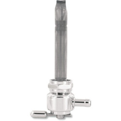 PartzBiz HD DSDS390250 - Pingel Smooth Chrome Petcock ด้านหลัง 90 องศาสำหรับ Harley | 4311-CR