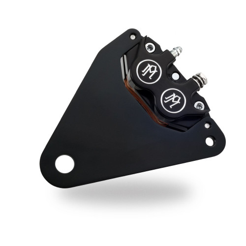 PartzBiz HD: 4407065-PM Black Contrast Cut 4 Piston Rear Brake Caliper & Bracket for Harley Softail 84-87 - 1266-0052-BM PartzBiz HD: 4407065-PM Black Contrast Cut 4 Piston Rear Brake Caliper & Bracket for Harley Softail 84-87 - 1266-0052-BM