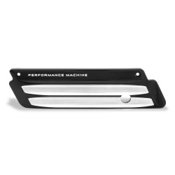 PartzBiz HD PM0200-2003-BM - PM Black Contrast Cut Drive Line Saddlebag Latch Covers Harley FLH/FLT | 0200-2003-BM