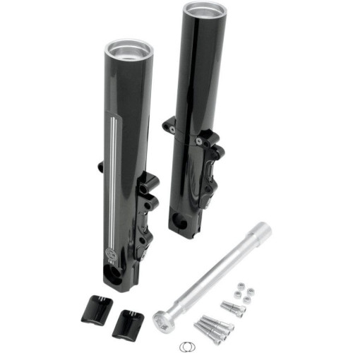 PartzBiz HD: 4407072-Performance Machine PM Black Contrast Dual Disc Lower Legs Sliders 14-18 FLH | 0208-2096-BM PartzBiz HD: 4407072-Performance Machine PM Black Contrast Dual Disc Lower Legs Sliders 14-18 FLH | 0208-2096-BM