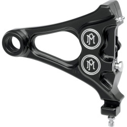PartzBiz HD PM1256-0077-BM - PM Black Contrast Cut Rear Brake Integrated Caliper Harley Softail 08-14 - 1256-0077-BM