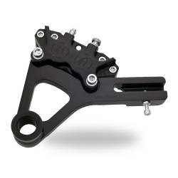 PartzBiz HD PM1295-0052-SMB - PM Black Ops 4 Piston Rear Brake Caliper for Harley Dyna 06-07 Models - 1295-0052-SMB
