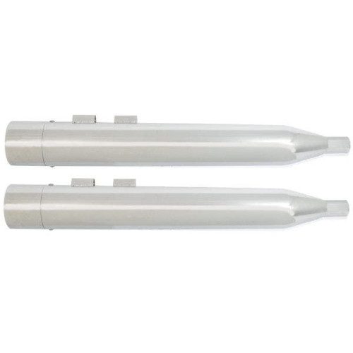 PartzBiz HD: 4406881-Power House Black 4.5 Slip-On Mufflers Chrome Tapered Tips Harley M8 17-Up