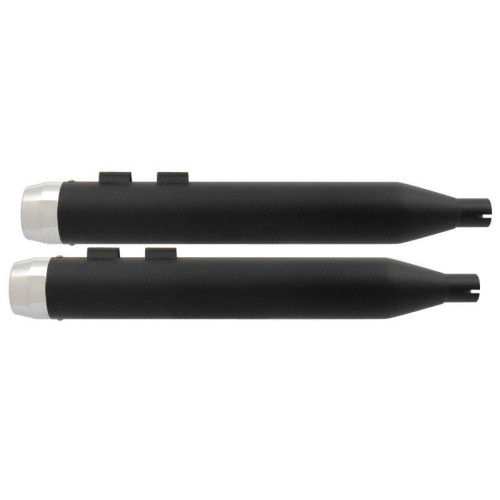 PartzBiz HD: 4406885-Power House Black 4.5 Slip-On Mufflers Chrome Tapered Tips Harley M8 17-Up