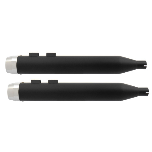 PartzBiz HD: 4406887-Power House Black 4" Slip-On Mufflers Chrome Tips Harley M8 17-Up