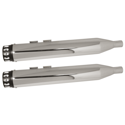 PartzBiz HD: 4406853-Power House Chrome 4.5 Slip-On Mufflers Black Tear Drop Tip Harley Dresser 85-16