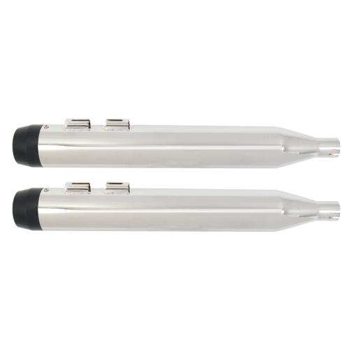 PartzBiz HD: 4406855-Power House Chrome 4.5 Slip-On Mufflers Black Tear Drop Tip Harley Dresser 85-16 PartzBiz HD: 4406855-Power House Chrome 4.5 Slip-On Mufflers Black Tear Drop Tip Harley Dresser 85-16