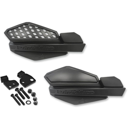PartzBiz HD: 4406829-PowerMadd Cobra Black Star Series Handguards & Mount Kit Harley 14-16 Hydraulic PartzBiz HD: 4406829-PowerMadd Cobra Black Star Series Handguards & Mount Kit Harley 14-16 Hydraulic