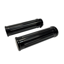 PartzBiz HD DS06302563 - Pro-One 500560B Black Billet Aluminum Ball-Milled Grips Pair 1" Handlebar Harley PartzBiz HD DS06302563 - Pro-One 500560B Black Billet Aluminum Ball-Milled Grips Pair 1" Handlebar Harley