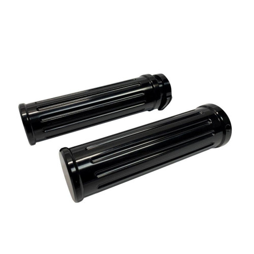 PartzBiz HD: 4406750-Pro-One 500560B Black Billet Aluminum Ball-Milled Grips Pair 1" Handlebar Harley PartzBiz HD: 4406750-Pro-One 500560B Black Billet Aluminum Ball-Milled Grips Pair 1" Handlebar Harley