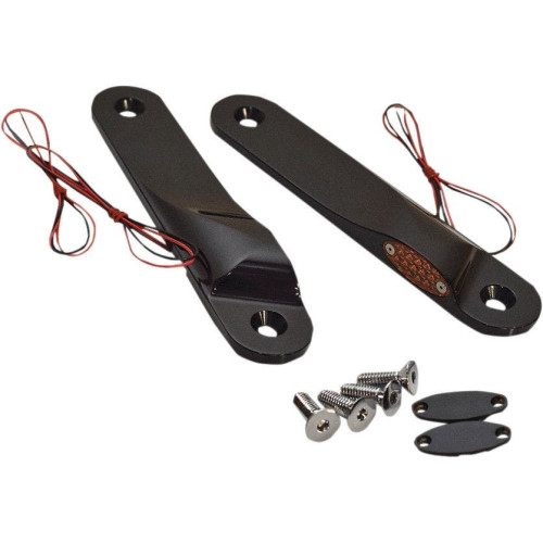 PartzBiz HD: 4406761-Pro-One Pro-1 909109B Black Anodized LED Amber Smoke Smoked Front Turn Signal Indicator Lights 99-18 Harley Davidson Electra Glide FLHT 06-18 Street Glide FLHX Touring Bagger Dresser 2020-1541 20201541