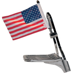 PartzBiz HD DS05210196 - Pro Pad 1/2" Square Side Mount Sissy Bar Flag Pole & 10x15 Flag 4 Harley /Metric | RFM-SQSB15