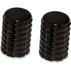 PartzBiz HD DS35500278 - Pro Pad Black Finish 2 Long Billet Docking Hardware Station Covers for Harley  | DSC-FP-LB