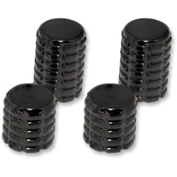 PartzBiz HD DS35500277 - Pro Pad Black Finish 4 Piece Billet Docking Hardware Station Covers for Harley  | DSC-FP-BSET