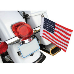 PartzBiz HD DS05211014 - Pro Pad Polished License Plate Flag Pole Mount w/ 10x15 American USA 4 Harley | RFM-LPM15