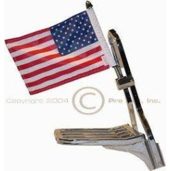 PartzBiz HD DSRFMSQSB - Pro Pad 1/2" Square Side Mount Sissy Bar Flag Pole & 6x9 Flag 4 Harley / Metric | RFM-SQSB