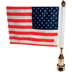 PartzBiz HD DS05210425 - Pro Pad Tour Pack Solid 3/8" Bar Flag Mount w/ 6x9 American Flag for Harley | RFM-FXD4