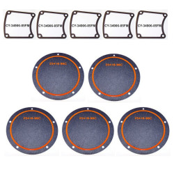 PartzBiz HD CY25416-99FM (x5) & CY34906-85FM (x5) - 5 ฝาครอบ Derby 25416-99FM และ 5 ฝาครอบตรวจสอบ 34906-85FM ปะเก็น Harley Twin Cam รุ่น