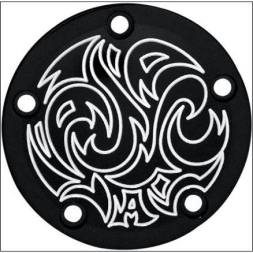 PartzBiz HD: 4406677-Arlen Ness Tech Black Engraved Points Ignition Timing Cover Harley Twin Cam | 03-597