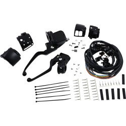 PartzBiz HD DS06102149 - Drag Black 9/16" Master Cylinder Handlebar Control Kit Harley FL FX XL 96-13 0610-2149 06102149 dyna glide wide electra road street king sportster sporty mechanical hydraulic disc single dual Harley Davidson Softail Fat Boy Slim FLSS FLSTFBS Custom C PartzBiz HD DS06102149 - Drag Black 9/16" Master Cylinder Handlebar Control Kit Harley FL FX XL 96-13 0610-2149 06102149 dyna glide wide electra road street king sportster sporty mechanical hydraulic disc single dual Harley Davidson Softail Fat Boy Slim FLSS FLSTFBS Custom C