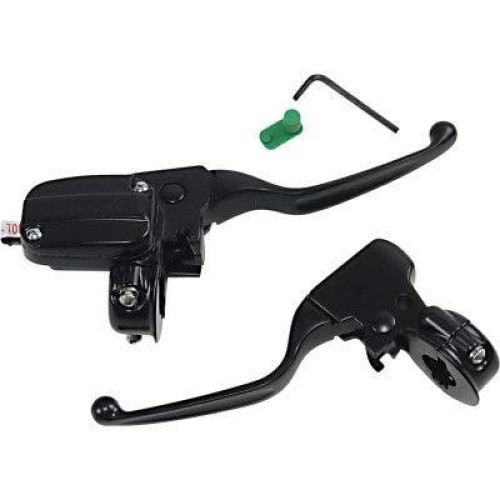 PartzBiz HD: 4406332-Drag Black 15mm Master 1 1/4" Bar Brake Clutch Lever Kit Harley FLT Touring 08-13 0610-2146 06102146 dyna glide wide electra road street king sportster sporty mechanical hydraulic disc single dual Harley Davidson Softail Fat Boy Slim FLSS FLSTFBS Cus