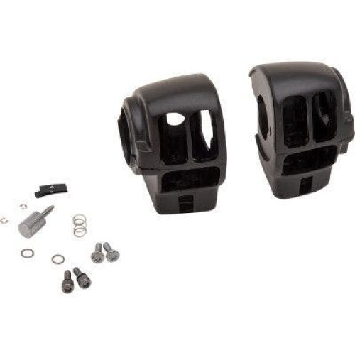 PartzBiz HD: 4406334-Drag Black 1 1/4" Handlebar Control Radio Switch Housing Kit Harley FLH/T 08-13 0616-0354 06160354  dyna glide wide electra road street king sportster sporty mechanical hydraulic disc single dual Harley Davidson Softail Fat Boy Slim FLSS FLSTFBS Cust