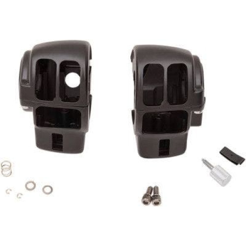 PartzBiz HD: 4406337-Drag Black 1 1/4" Handlebar Control Radio Switch Housing Kit Harley FLH/T 96-07 0616-0358 06160358 dyna glide wide electra road street king sportster sporty mechanical hydraulic disc single dual Harley Davidson Softail Fat Boy Slim FLSS FLSTFBS Custo PartzBiz HD: 4406337-Drag Black 1 1/4" Handlebar Control Radio Switch Housing Kit Harley FLH/T 96-07 0616-0358 06160358 dyna glide wide electra road street king sportster sporty mechanical hydraulic disc single dual Harley Davidson Softail Fat Boy Slim FLSS FLSTFBS Custo