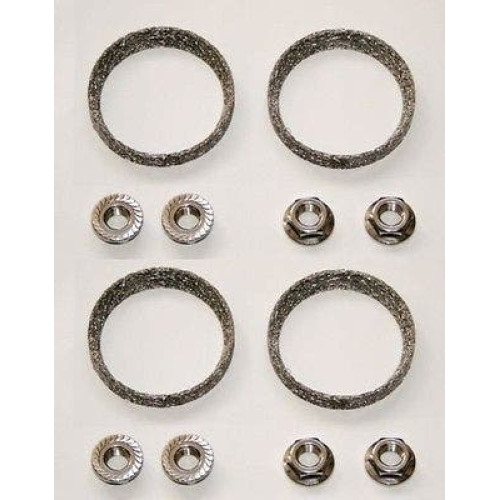PartzBiz HD: 4406247-Qty 2 Sets New Exhaust Crush Gaskets & Serrated Nuts for Harley Models 65324-83A