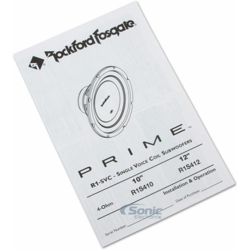 PartzBiz HD: 4405017-Rockford Fosgate R1S4-12 Prime R1 12" 300 Watt 4-Ohm SVC Car Audio Subwoofer Sub | R1S4-12 PartzBiz HD: 4405017-Rockford Fosgate R1S4-12 Prime R1 12" 300 Watt 4-Ohm SVC Car Audio Subwoofer Sub | R1S4-12