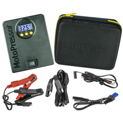 PartzBiz HD MU20125 - Rocky Creek MotoPressor ปั๊มลมอัตโนมัติขนาดเล็กสำหรับยางรถจักรยานยนต์ 20125 เครื่องมือซ่อมเจาะซ่อมบำรุงรักษาตรวจสอบความปลอดภัยสากล