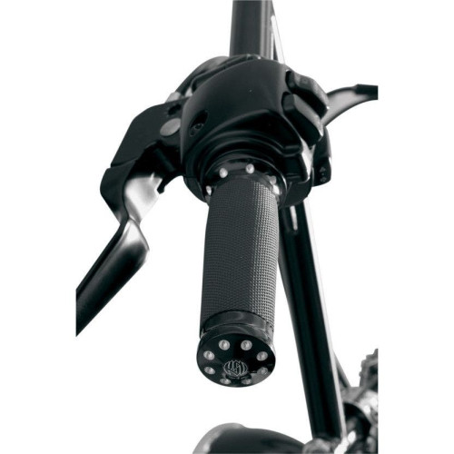 PartzBiz HD: 4404917-Roland Sands Design RSD Black Contrast Tracker Billet Hand Grips Cable Throttle | 0063-2019-BM