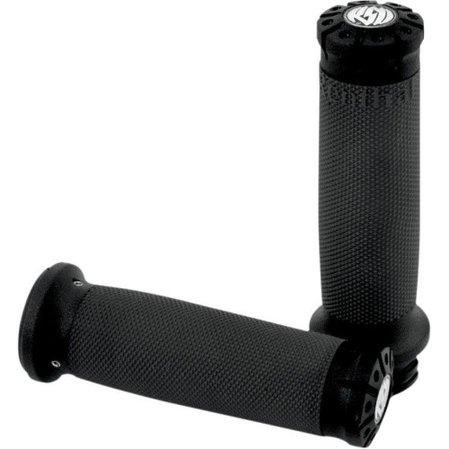 PartzBiz HD: 4404877-Roland Sands Design RSD Black Ops Chrono Billet Hand Grips Harley Cable Throttle | 0063-2036-SMB