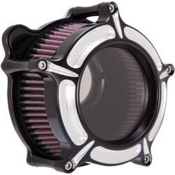 PartzBiz HD PM0206-2127-BM - Roland Sands RSD Black Contrast Cut Clarion เครื่องฟอกอากาศ Harley 91-19 XL CV EFI | 0206-2127-บีเอ็ม