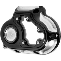 PartzBiz HD PM0177-2066-BM - Roland Sands RSD Black Contrast Cut Clarity ฝาครอบคลัทช์ไฮดรอลิก Harley FLH M8 | 0177-2066-บีเอ็ม