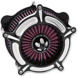 PartzBiz HD PM0206-2038-BM - Roland Sands RSD Black Contrast Cut Turbine เครื่องฟอกอากาศ Harley 08-17 TBW Twin Cam | 0206-2038-บีเอ็ม