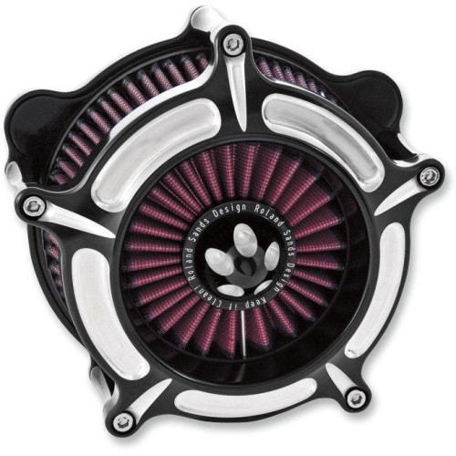 PartzBiz HD: 4404802-Roland Sands RSD Black Contrast Cut Turbine Air Cleaner Harley 08-17 TBW Twin Cam | 0206-2038-BM PartzBiz HD: 4404802-Roland Sands RSD Black Contrast Cut Turbine Air Cleaner Harley 08-17 TBW Twin Cam | 0206-2038-BM
