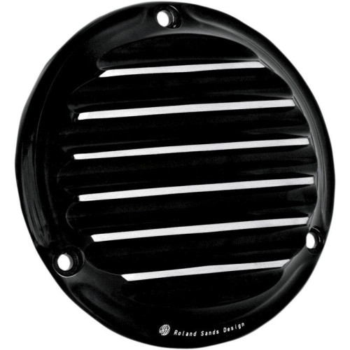 PartzBiz HD: 4404744-Roland Sands RSD Nostalgia 3 Hole Black Contrast Cut Derby Cover Harley EVO 84-98 | 0177-2009-BH