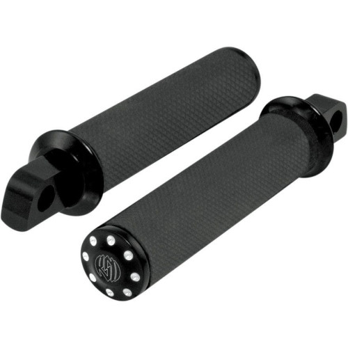PartzBiz HD: 4404722-Roland Sands RSD Tracker 45 Degree Male Mount Foot Pegs for Harley - Contrast Cut - Chrome - 0035-1087-BM