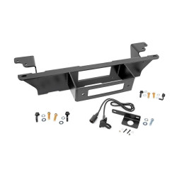 PartzBiz HD RT-11002 - หยาบประเทศ 11002 ซ่อน Winch แผ่นยึด 1999-2006 Silverado Sierra 1500 2WD 4WD GMC Chevy รถบรรทุกอัพเกรดที่ดีที่สุดใหม่กันชนหน้า Winch