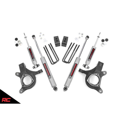 PartzBiz HD: 4404647-Rough Country 232N2 3" Lift Kit w/ N3 Shocks 1999-2006 Silverado Sierra 1500 2WD Chevy GMC Best new suspension upgrade shocks blocks