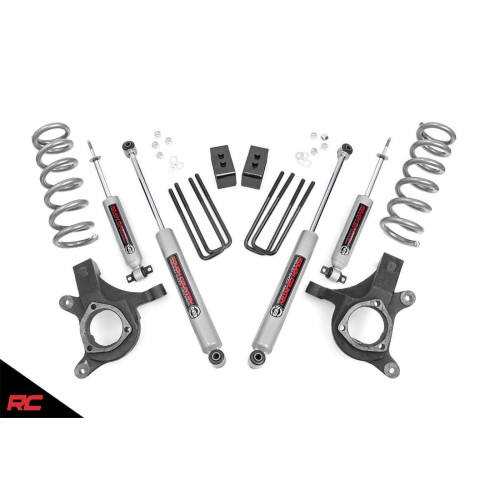 PartzBiz HD: 4404649-Rough Country 239N2 4.5" Lift Kit w/ N3 Shocks 99-06 Chevy Silverado Sierra 2WD GMC Best new suspension upgrade shocks blocks
