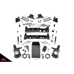 PartzBiz HD RT-27220A - Rough Country 27220A 6" Lift Kit w/ N3 Shocks 99-06 Chevy Silverado Sierra 1500 GMC Chevy Truck Lift Suspension Shocks Torsion Keys Leaf Spring Blocks U bolts Upgrade Best New Front Rear Suspension PartzBiz HD RT-27220A - Rough Country 27220A 6" Lift Kit w/ N3 Shocks 99-06 Chevy Silverado Sierra 1500 GMC Chevy Truck Lift Suspension Shocks Torsion Keys Leaf Spring Blocks U bolts Upgrade Best New Front Rear Suspension