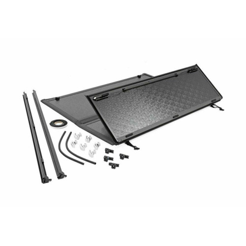PartzBiz HD: 4404637-Rough Country 47120580 Hard Tri-Fold Tonneau Bed Cover 19-Up GM Silverado Sierra 5.8Ft 5 1/2 foot Bed Best New Upgrade Z71 High Country Denali LT LTZ 4WD 4X4 2WD 