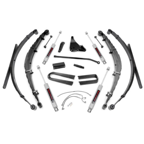 PartzBiz HD: 4404638-Rough Country 488.20  8" Lift Kit w/ N3 Shocks 99-04 Ford F250 F350 Super Duty 4wd 4x4 Diesel Offroad best new steering upgrade Shock Absorber leaf springs