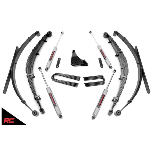 PartzBiz HD: 4404644-Rough Country 50130 4" Lift Kit w/ N3 Shocks 99-04 Ford Super Duty F250 F350 4WD Super Duty Diesel Powerstroke 4wd 4x4 Offroad best new steering upgrade Shock Absorber leaf spring suspension