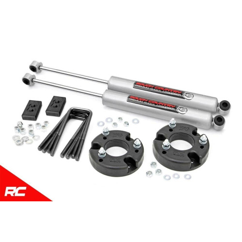 PartzBiz HD: 4404610-Rough Country 52230 2" Leveling Lift Kit 09-19 Ford F150 w/ N3 Shocks Suspension XL XLT STX King Ranch Platinum Lariat FX4 SSV Shocks Strut Spacers Front Rear Blocks