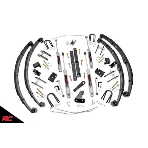 PartzBiz HD: 4404622-Rough Country 617.20 X-Series 4.5" Lift Kit for 87-95 Jeep Wrangler YJ 4WD Suspension Lift Lifted Bump Steer Absorber Damper Best New Upgrade Kit System Suspension 4x4 Offroad 