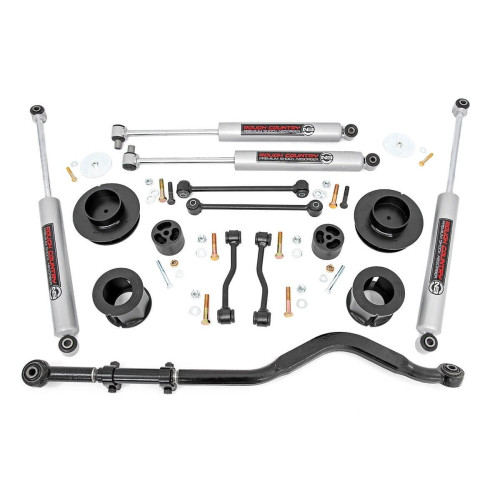 PartzBiz HD: 4404588-Rough Country 63730 3.5" Lift Kit N3 Shocks & Track Bar for 19-Up Jeep Gladiator JT 4X4 sport sahara moab unlimited best new suspension upgrade Shocks Track Bar Spacers
